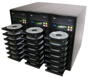 Multi bank DVD duplicator